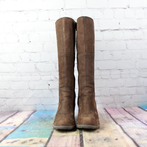 TIMBERLAND Side Zip Knee High Block Heel Boots 7.5 - Picture 4 of 9